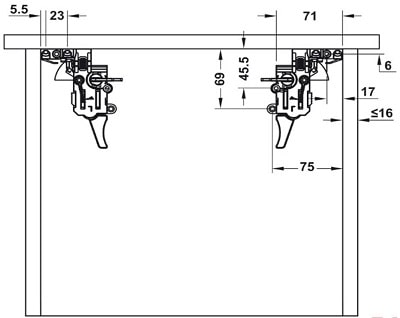 Ray Âm Giảm Chấn Hafele 300mm 433.32.071 Mở Toàn Phần