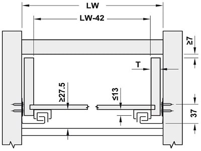 Ray Âm Nhấn Mở Hafele 300mm 433.32.171 Mở Toàn Phần