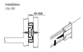 Ray Bi 3 Tầng Hafele 494.02.143 Chiều Dài 400mm