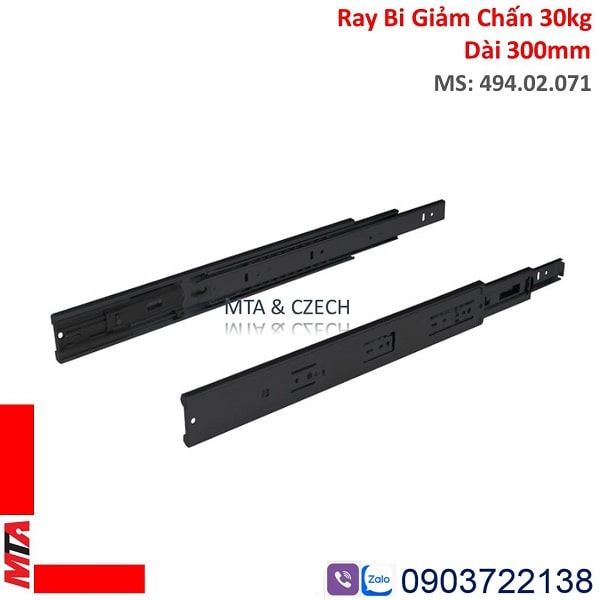 Ray Bi Giảm Chấn Hafele 494.02.071 Màu Đen Chiều Dài 300mm