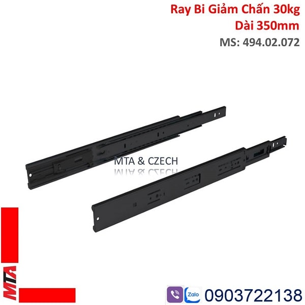 Ray Giảm Chấn Hafele 494.02.072 Màu Đen Chiều Dài 350mm