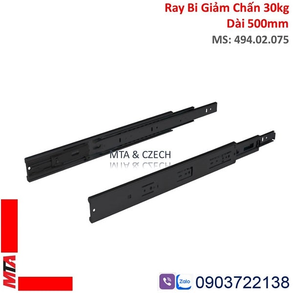 Ray Giảm Chấn Hafele 494.02.075 Màu Đen Chiều Dài 500mm