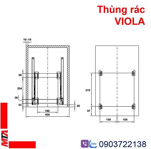 thung rac am tu hafele viola h2