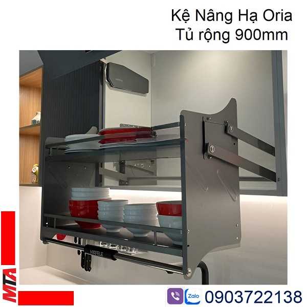 giá bát nâng hạ hafele kosmo-P dòng Oria caoca61p, khay chống trượt, tủ rộng 900mm