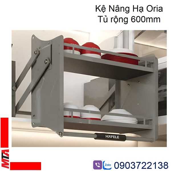 giá nâng hạ bát đĩa hafele kosmo 504.76.814 Nano painting, chiều rộng tủ phù hợp 600mm