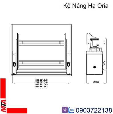 kệ nâng hạ Hafele Kosmo Oria