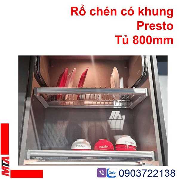 Kệ úp chén cố định hafele 544.40.013 dòng presto có khung cho tủ rộng phủ bì 800mm