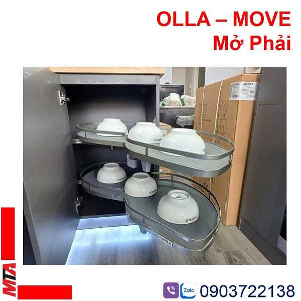 phụ kiện tủ góc hafele kosmo dòng olla move mở phải cho tủ rộng 900mm