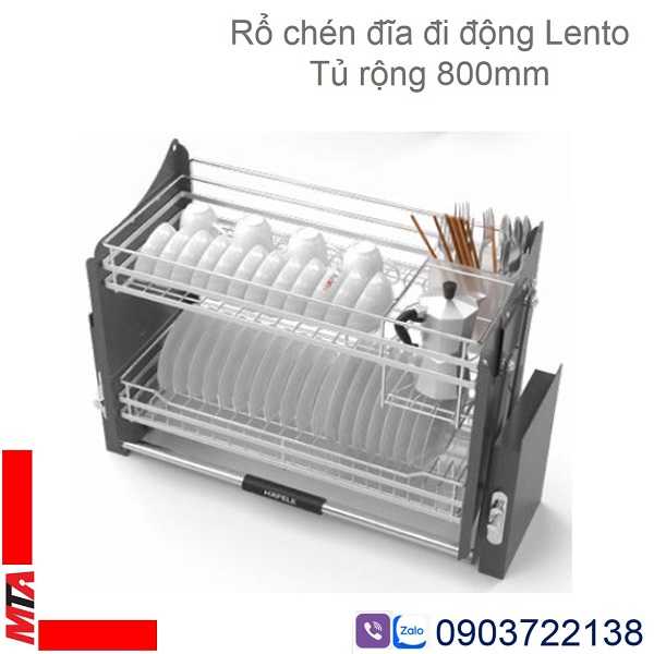 Rổ chén đĩa di động kosmo hafele 504.76.142 có ống đũa, phù hợp tủ rộng 800mm