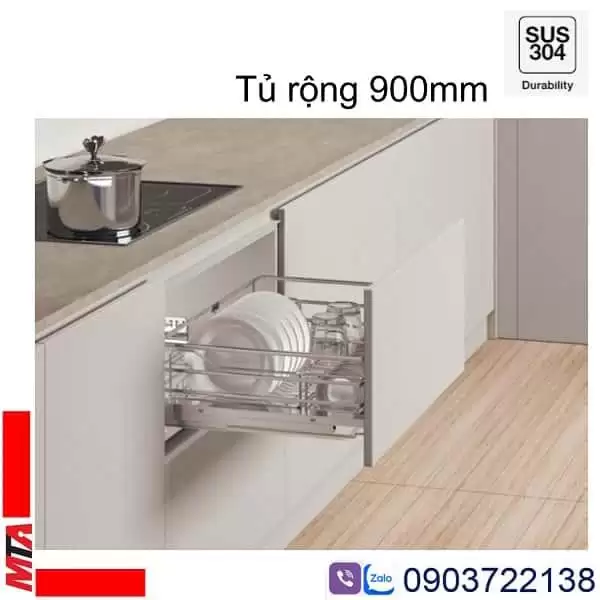 Kệ úp bát đĩa inox Hafele Kosmo 549.04.047 dòng Kason flex nan oval tủ rộng 900mm làm từ chất liệu inox cao cấp